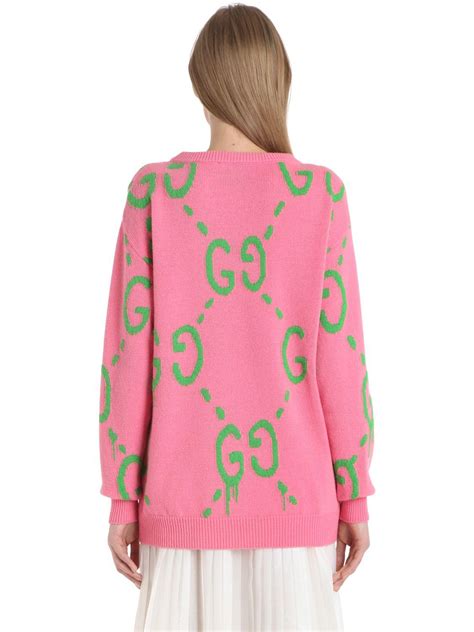 gucci pink hoddie|pink and green Gucci sweater.